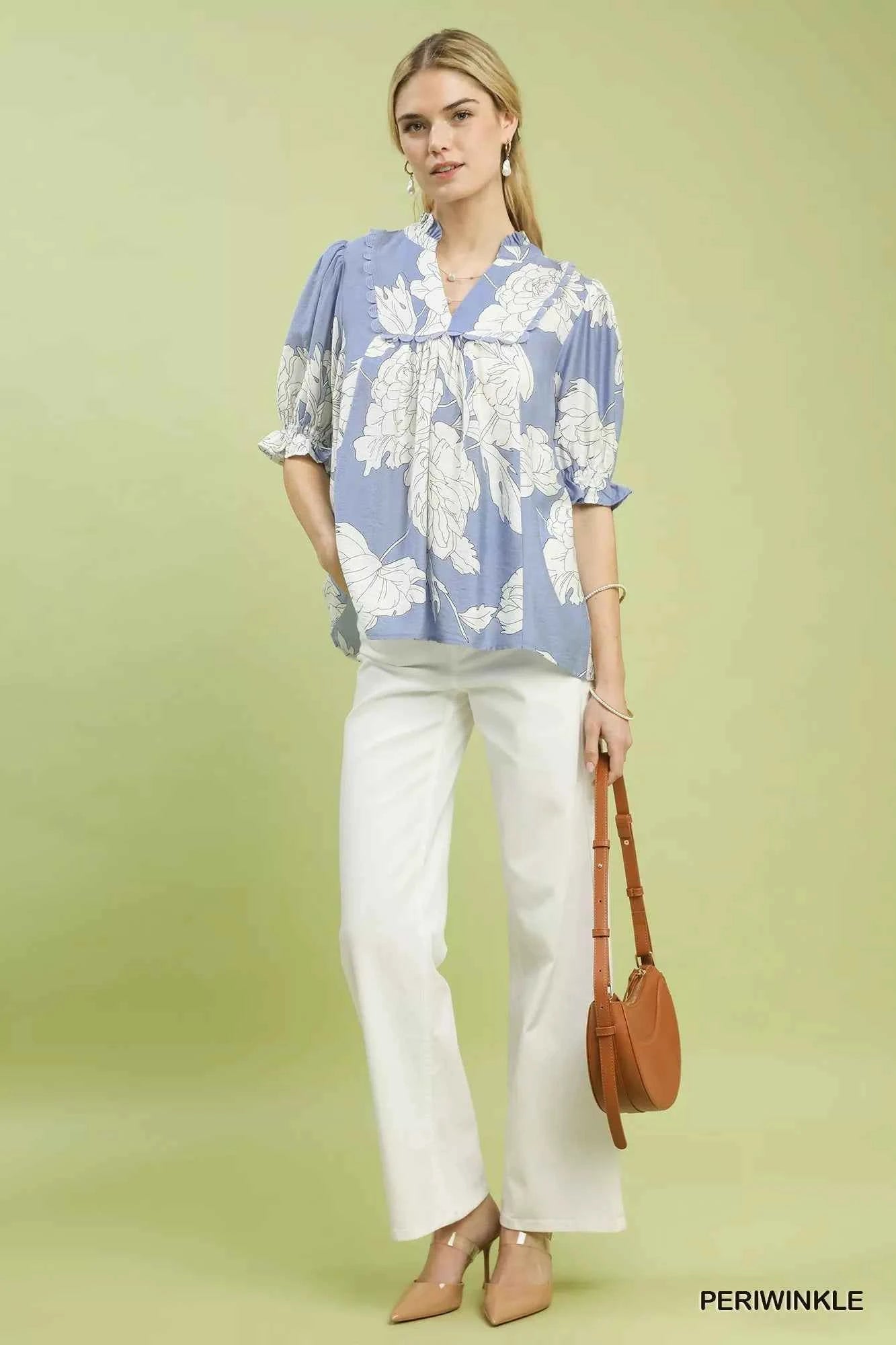 Umgee Peony Illustration Print Top with Scalloped Trim 2d248530-35ef-460e-99d2-d24c801a0089-Max-Origin