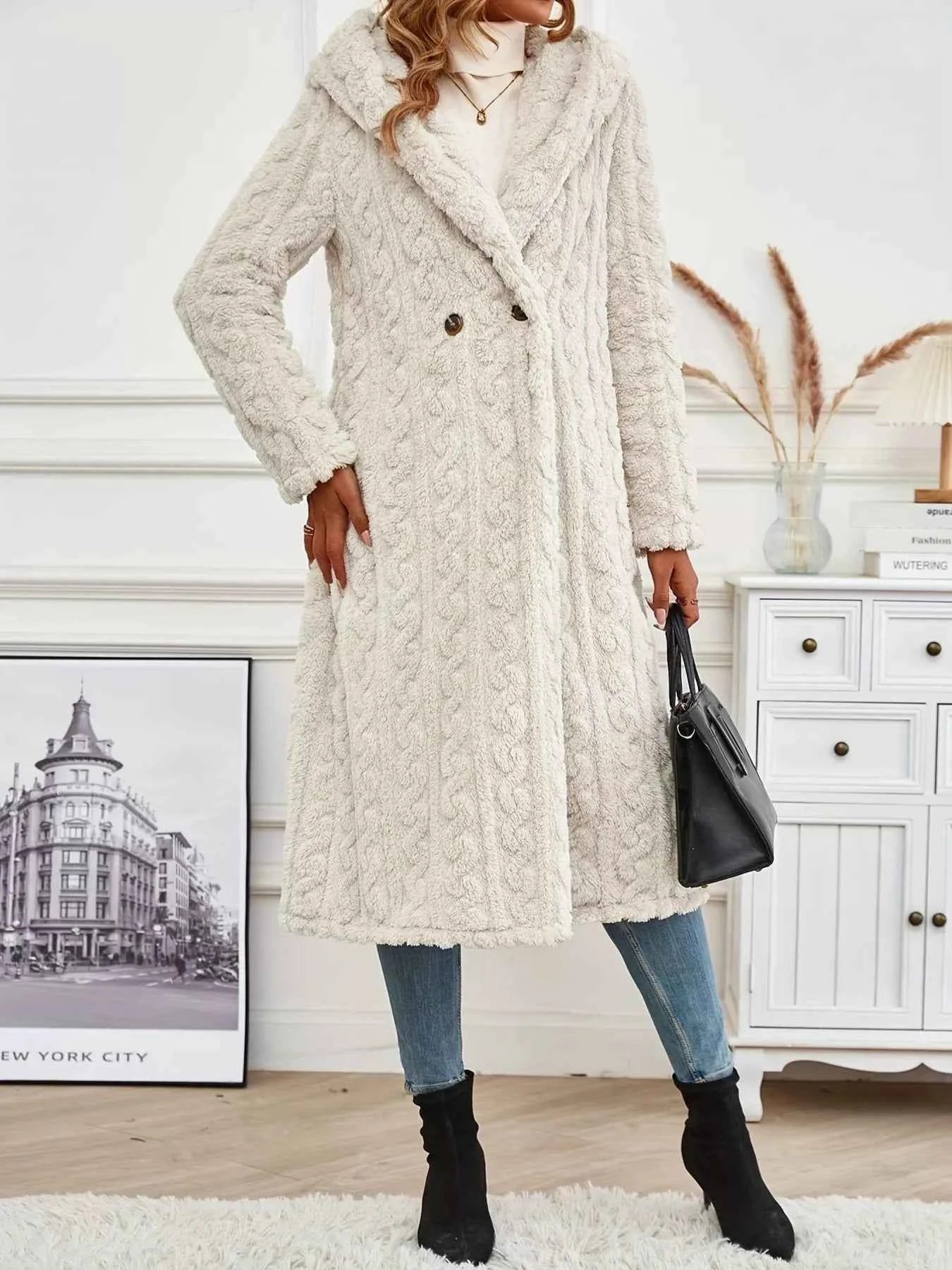 Sherpa Longline Hooded Coat Beige 2d24b4ff5e5c418bb5203bde5ccb8018-Max-Origin