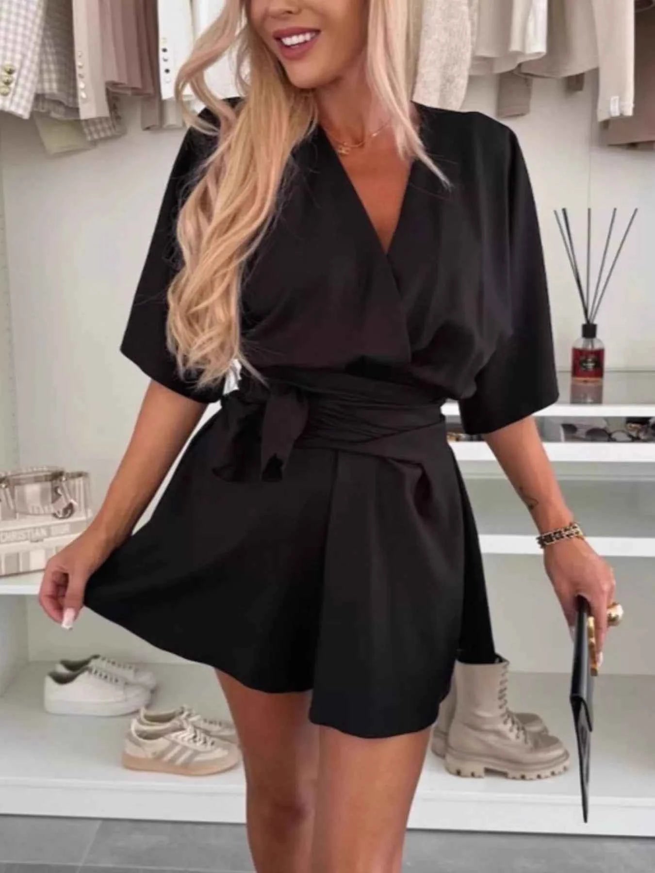 Full Size Surplice Tie Waist Romper Plus Size 2d2bfffd-83ec-4a43-be65-b180f914f18e-Max-Origin