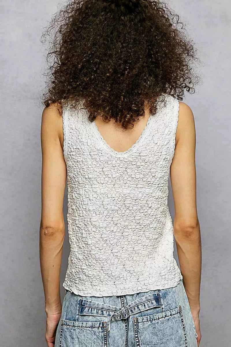 POL Textured Knit V-Neck Tank with Lace Trim 2d3462d8-cdcb-43d8-9562-a55ea991b2fb-Max-Origin