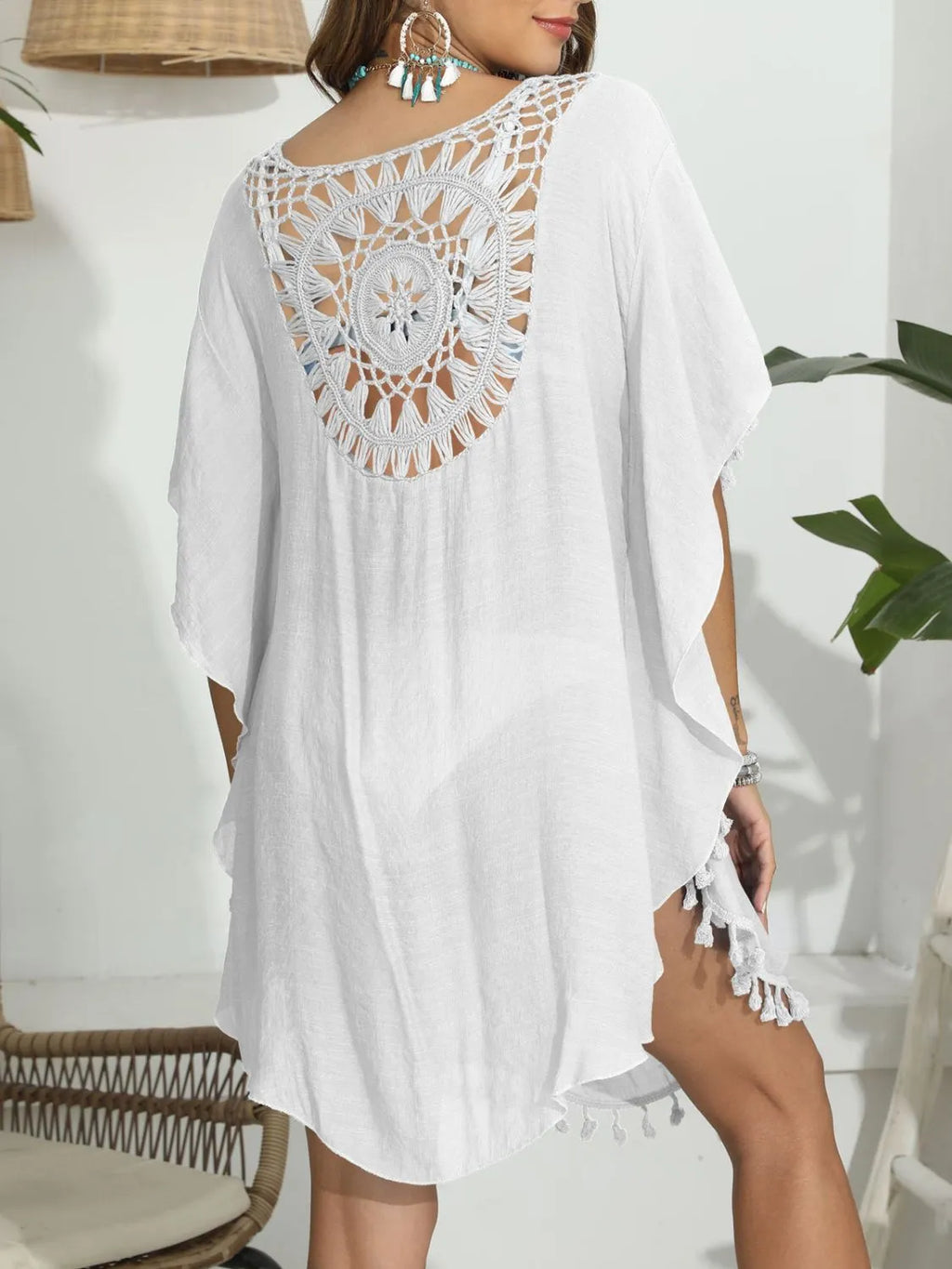Tassel Crochet Round Neck Cover-Up 2d39873a-293c-44d5-90f2-9174d2f6a8a8-Max-Origin