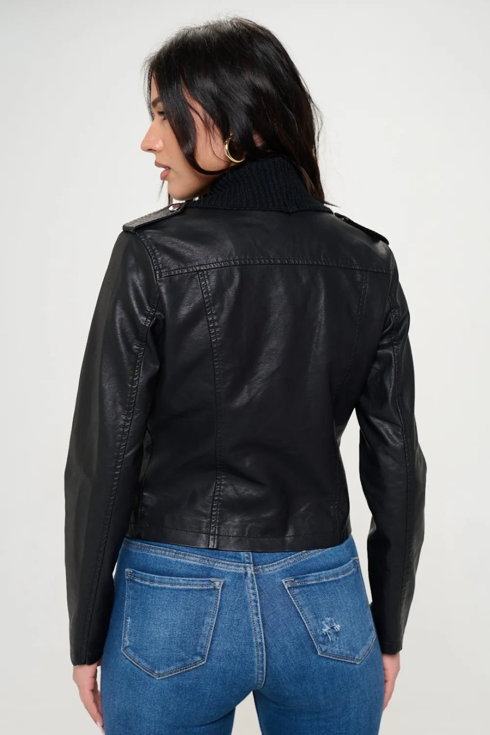 Coalition LA Knit Collared Faux Leather Crop Jacket 2d39a977-e75e-40c9-8c83-982da96fddd9-Max