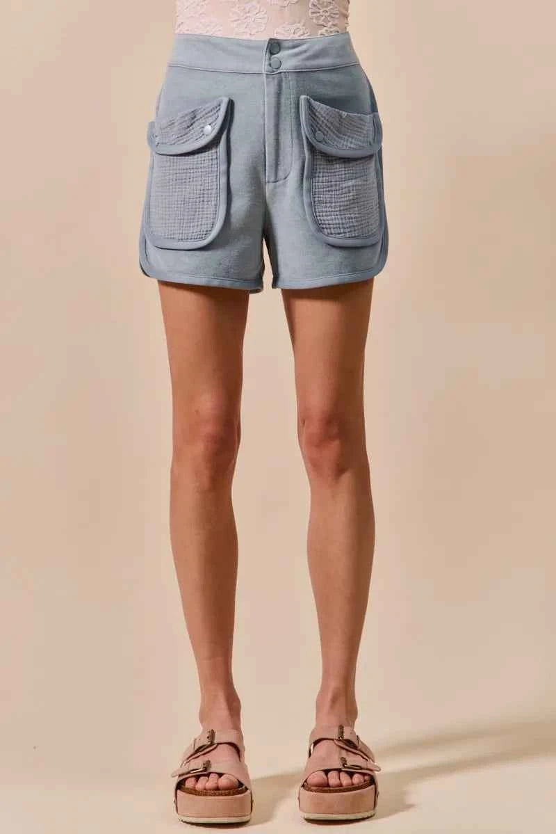 SO ME Mineral Washed Terry High Rise Cargo Shorts 2d39be2423d94c3496292715c11c320e-Max-Origin