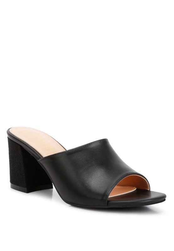 ADDIE Block Heel Slip On Sandals Black 2d530962-f878-4e0c-afbb-4b5118216eaa