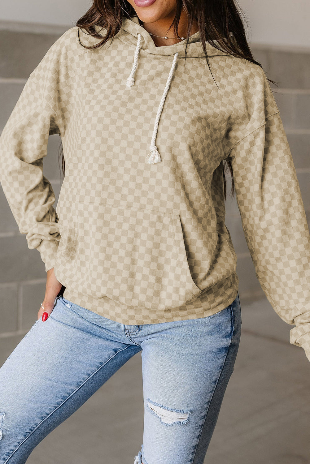 Green Checkered Kangaroo Pocket Hoodie 2d54bce96c45cc70