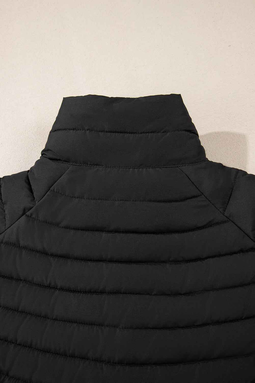Silvery Solid Color Quilted Zip-up Puffer Jacket 2d5bbc90eee818d6