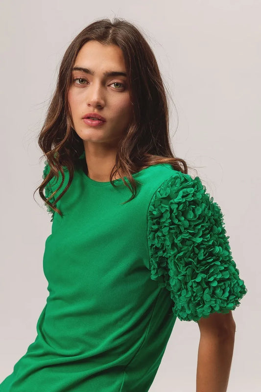 BiBi Short Mesh Flower Sleeve Knit Top 2d699f69e4ac4ff5891c874de26d803d-Max-Origin