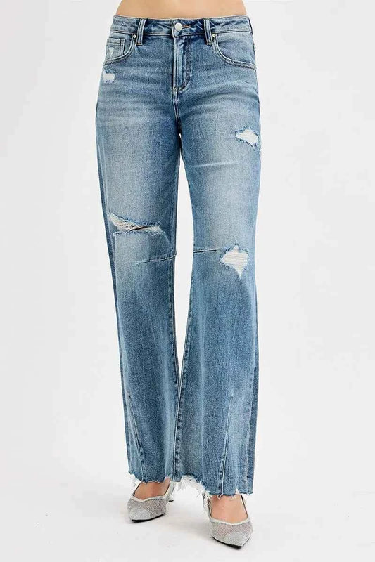 Full Size Mid Rise Fit Wide Baggy Leg Tie Washed Jeans Plus Size 2d7b0f499b6a4f3d95081c8df11b88bd-Max-Origin