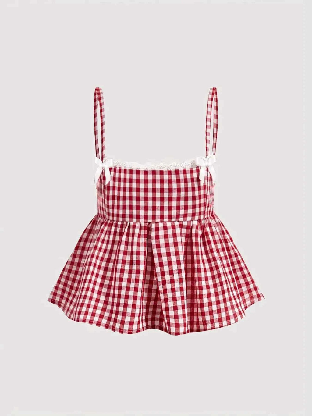 Gingham Check Peplum Cami Top Red Plaid 2d83edf076634f7cb6364917545877c1-Max-Origin
