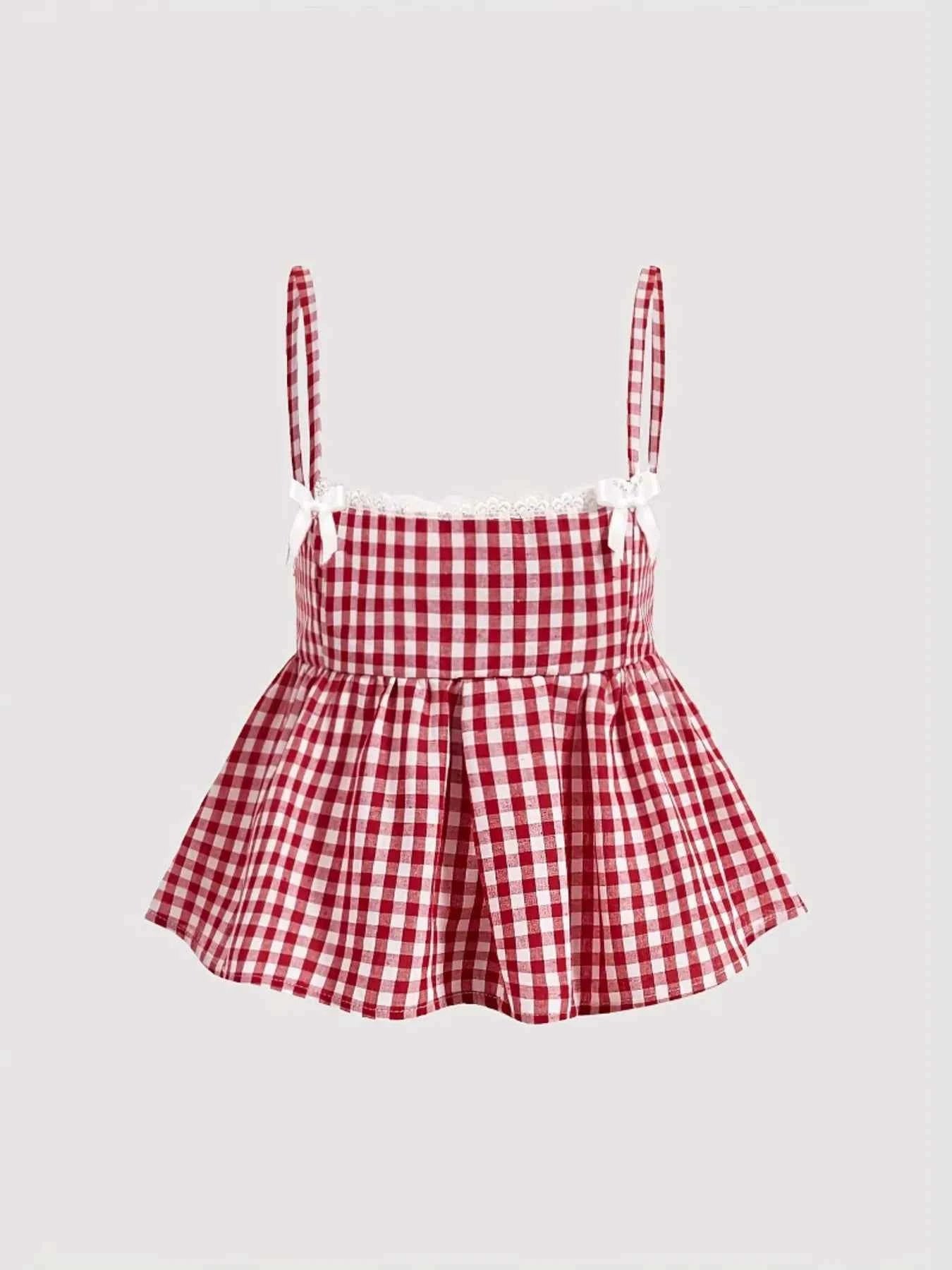 Gingham Check Peplum Cami Top Red Plaid 2d83edf076634f7cb6364917545877c1-Max-Origin