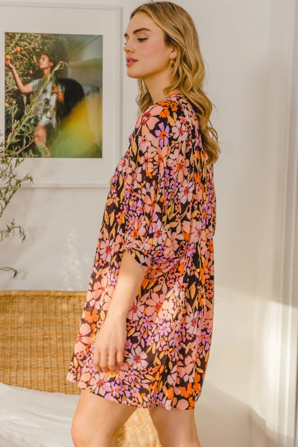 ODDI Full Size Floral Tied Neck Mini Dress 2d847971-770d-4908-a793-b16ed63939b0-Max