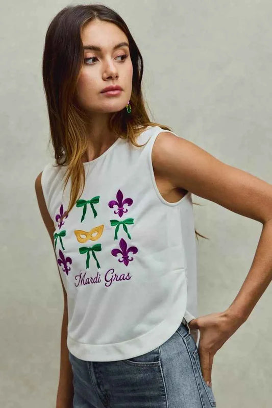 Mardi Gras Fleur De Lis And Ribbon Embroidered Top 2d8ea46a67e3495f90f6e88fdf9eab98-Max-Origin