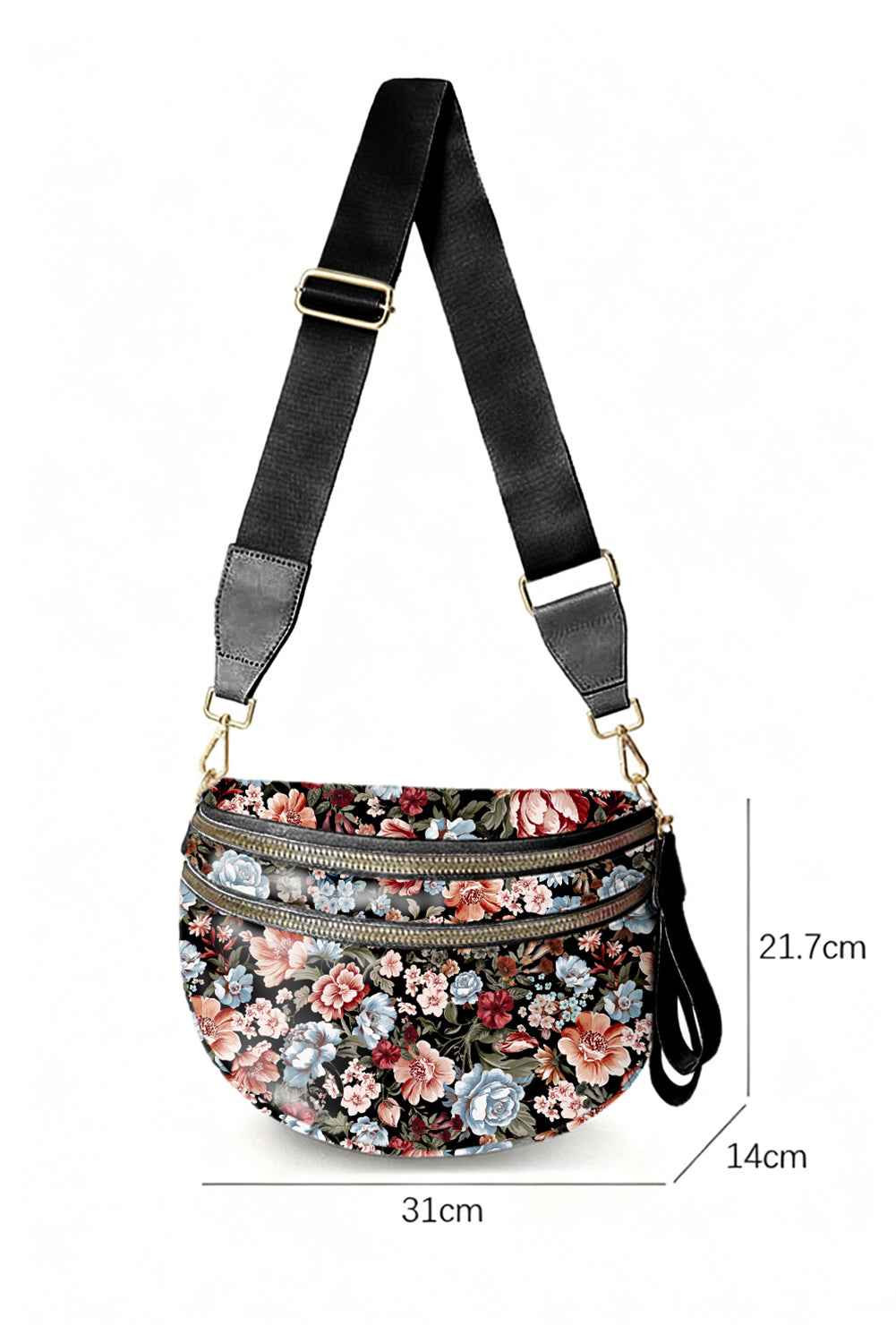 Pink Christmas Graphic Double Zip Crossbody Bag 2d9518fde586659c