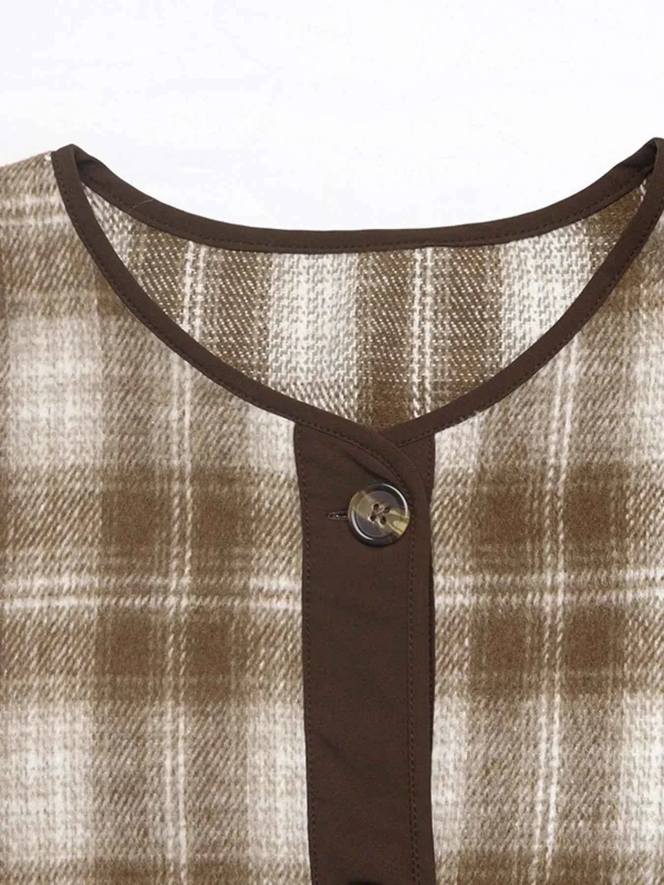 Plaid Long Sleeve Button-Up Jacket 2da62414355846b0beee537bd884f5d1-Max-Origin
