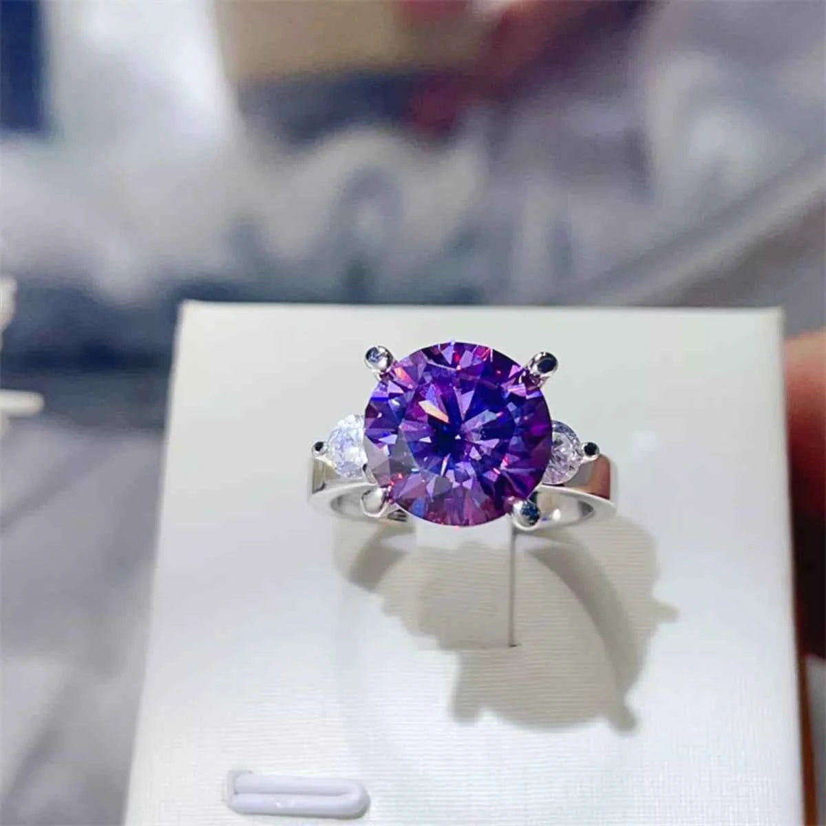 5 Carat Moissanite 925 Sterling Silver Ring Heliotrope Purple 2da6b292-629d-4d69-856c-c4b51088b527-Max-Origin