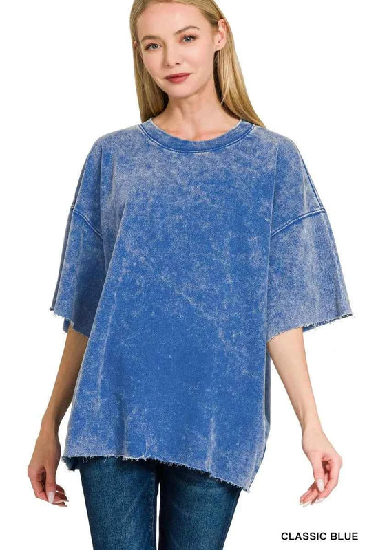 French Terry Washed Drop Shoulder Short Sleeve Top 2dad99293aee42aa8780651372273622-Max-Origin