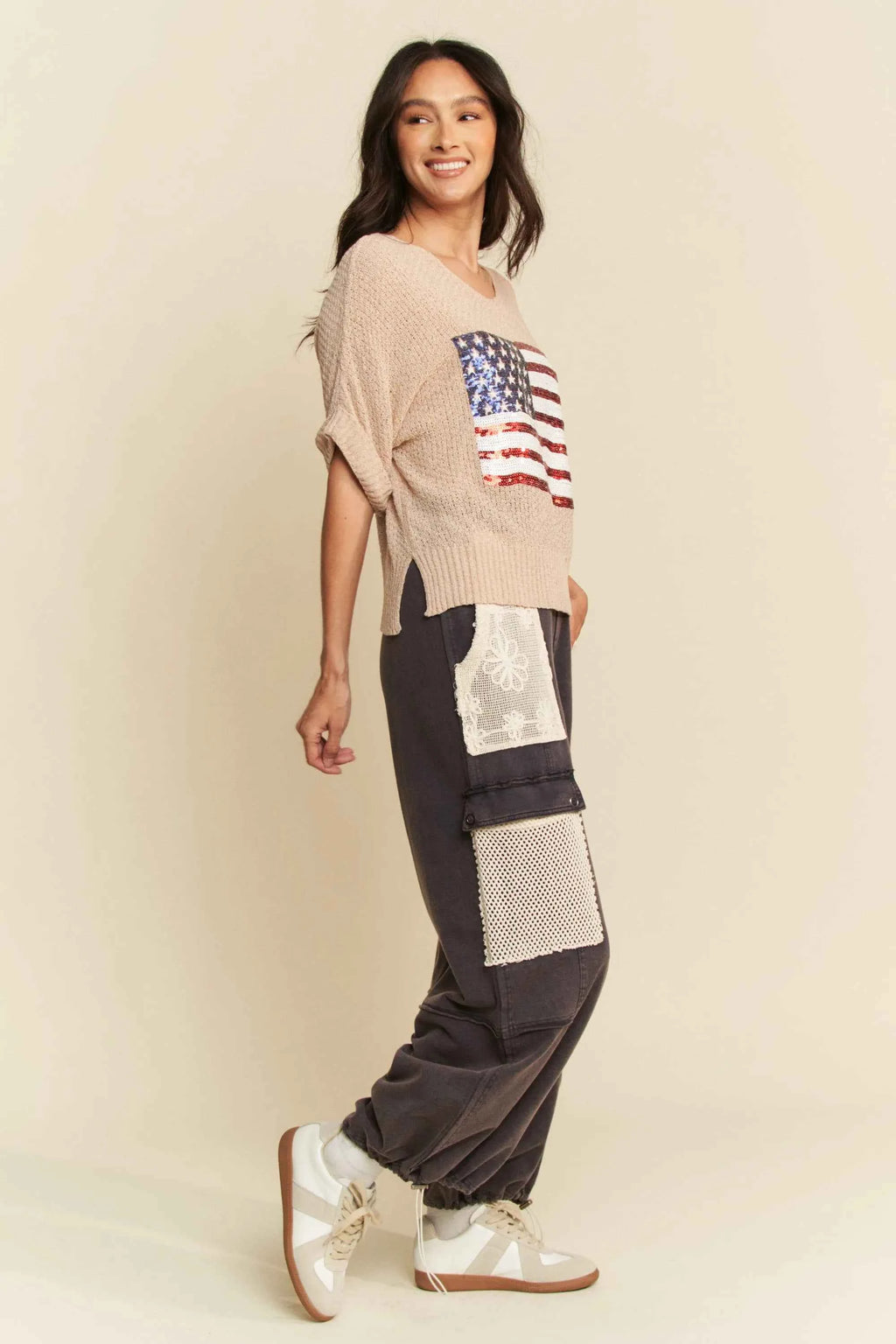 Davi & Dani Sequin American Flag Patch Short Sleeve Knit Top 2db003554ae446ecbbb4b26a9b48fcb2-Max-Origin