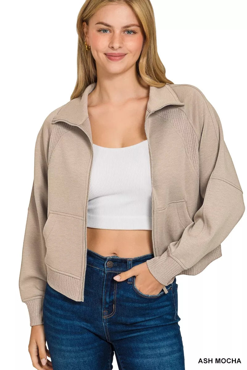 Zenana Scuba Full Zip Cropped Jacket with Pockets 2db8f96f87e64ce289b8a32057f9ae01-Max-Origin