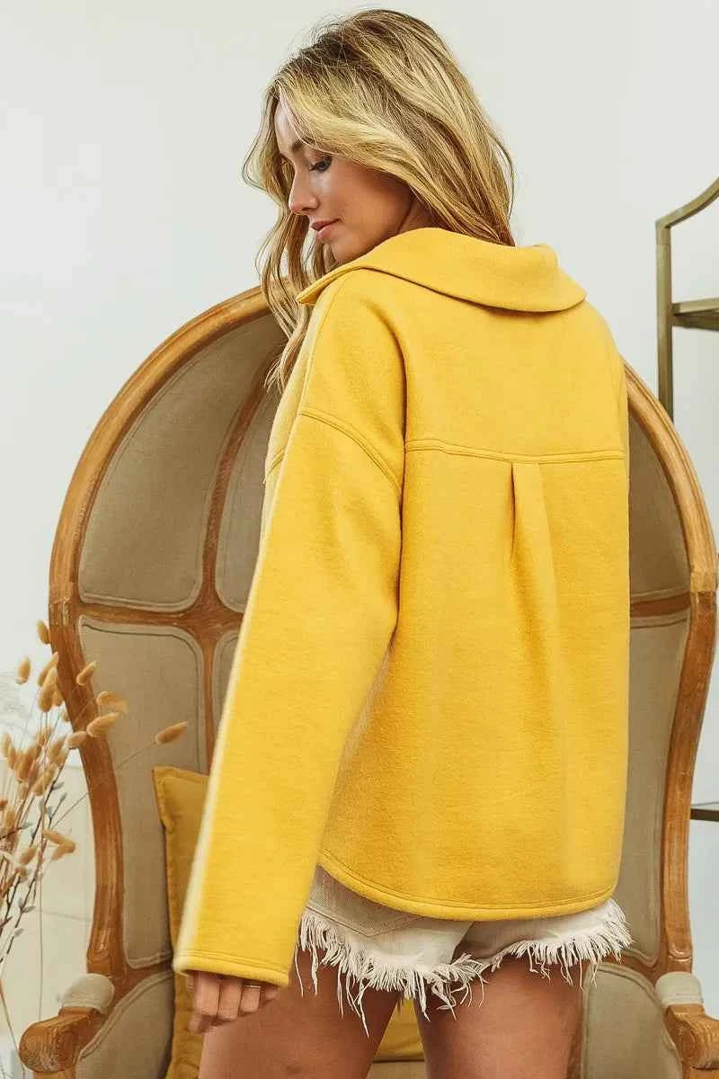 BiBi Flap Pockets Fleece Collared Sweatshirt 2dc2ec8fb5504d558ebc57aa1db5fc3d-Max-Origin