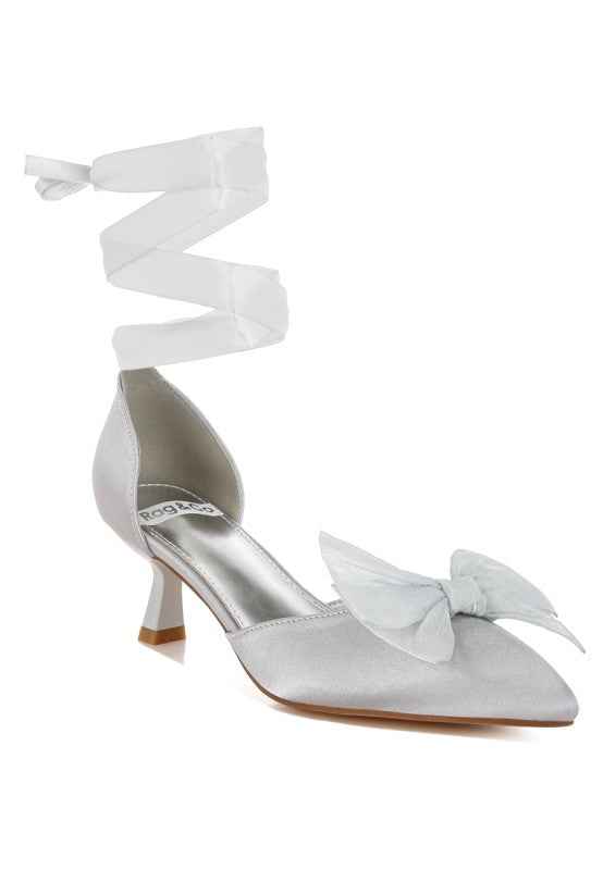 Cadell Bow Detail Satin Sandals 2dc56ab2-95ca-4500-be6c-4316be809367