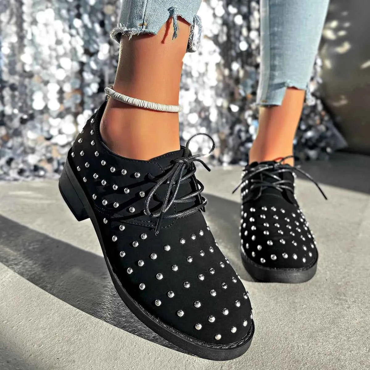 Round Toe Block Heels Loafers Black 2dc7fca8-4ec8-4d88-92c5-b953d6804281-Max-Origin