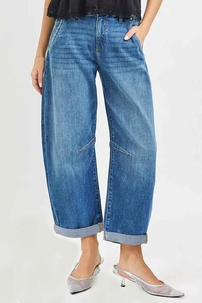 RISEN Slouchy Cropped Barrel Jeans With Cuffed Hem 2dc81d0372b24e5c8d6f162321f236e2-Max-Origin