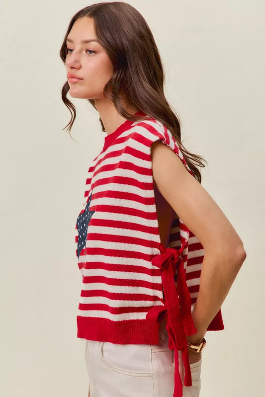 Stripe Star Patch 4th Of July Side Tie Vest Top 2dd14e64-d61d-4ce8-a076-8ad143baee5a-Max-Origin