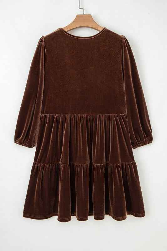 Velvet V-Neck Long Sleeve Tiered Mini Dress 2de45b93-5457-4fd8-bfc0-41bcb580f177_d0b798ed-a1d4-4e1d-8c39-971064a1c0f3