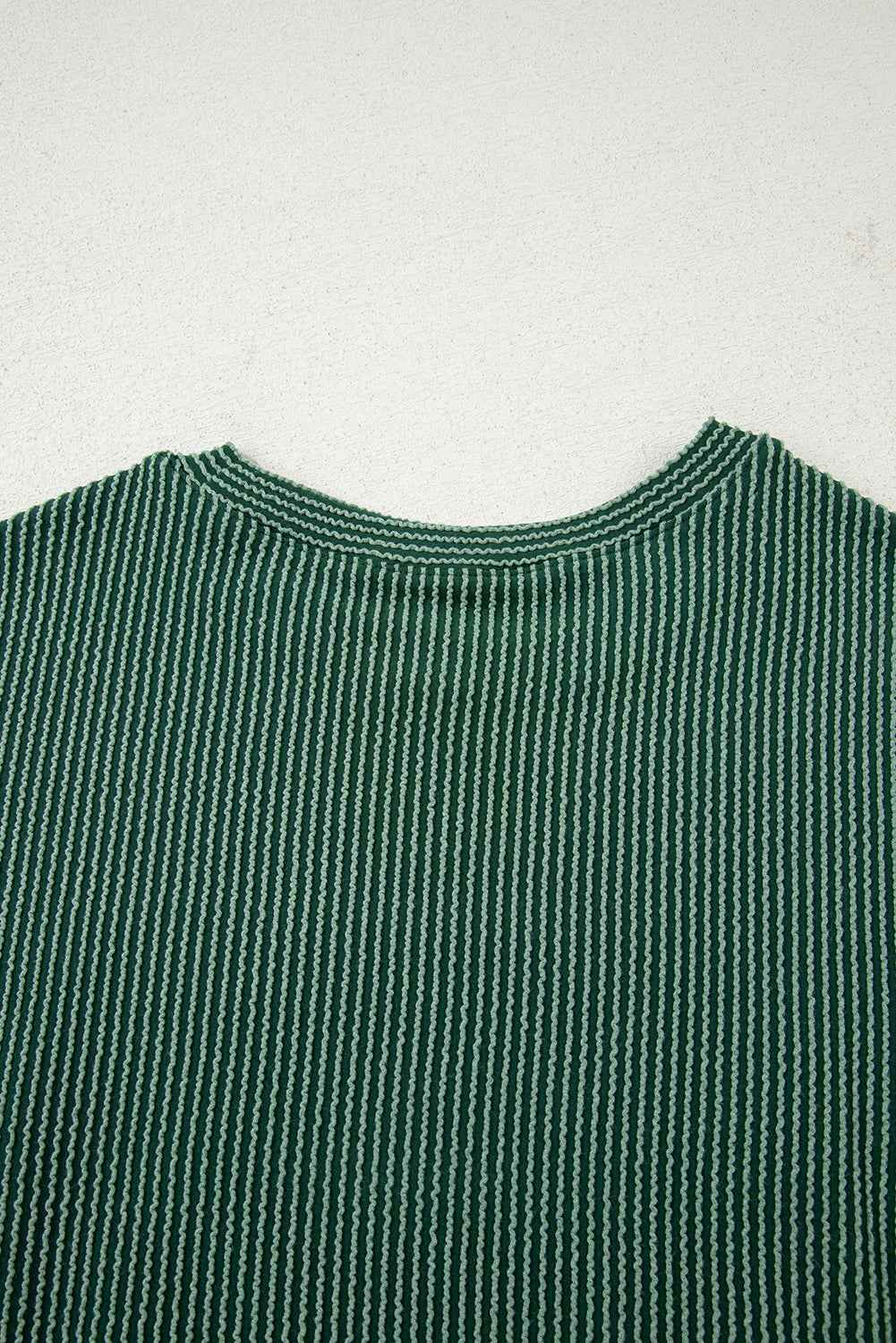 Evergreen Twisted Rib Merry Letter Graphic Loose Long Sleeve Top 2dfa4e552fcc8546