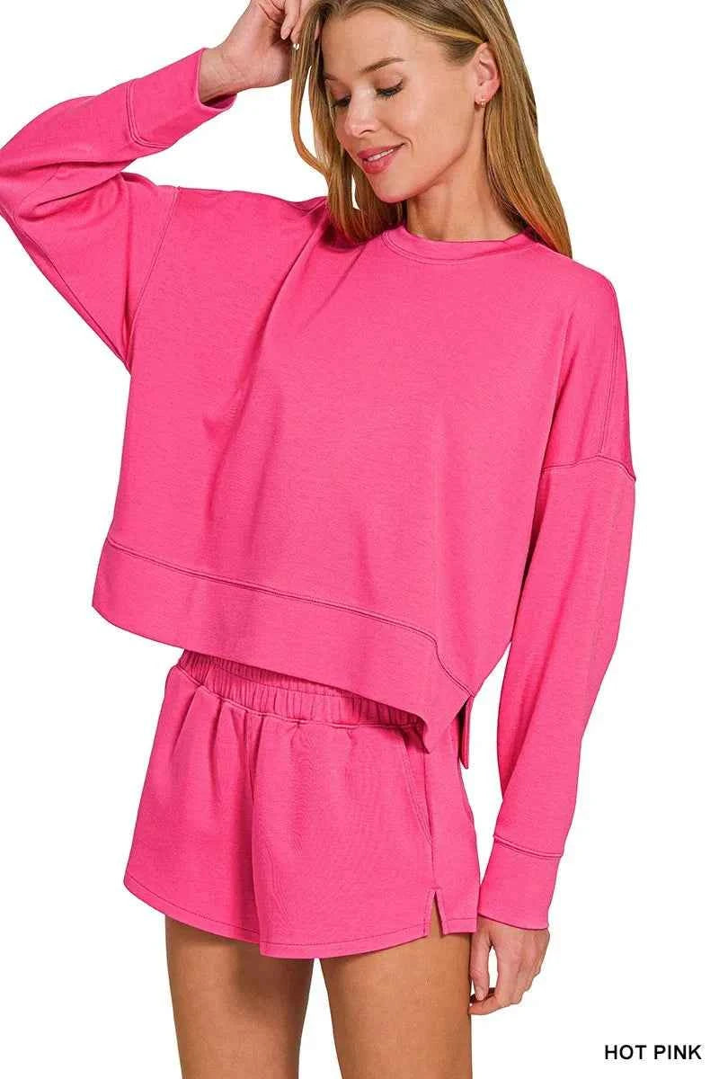 Zenana Scuba Long Sleeve Sweatshirts & Shorts Set 2dfe2942439c4153b7ec194ab8c80070-Max-Origin