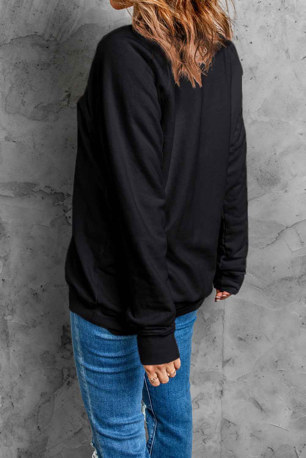 Black Lets Rodeo Western Print Pullover Sweatshirt 2e0402488275a325