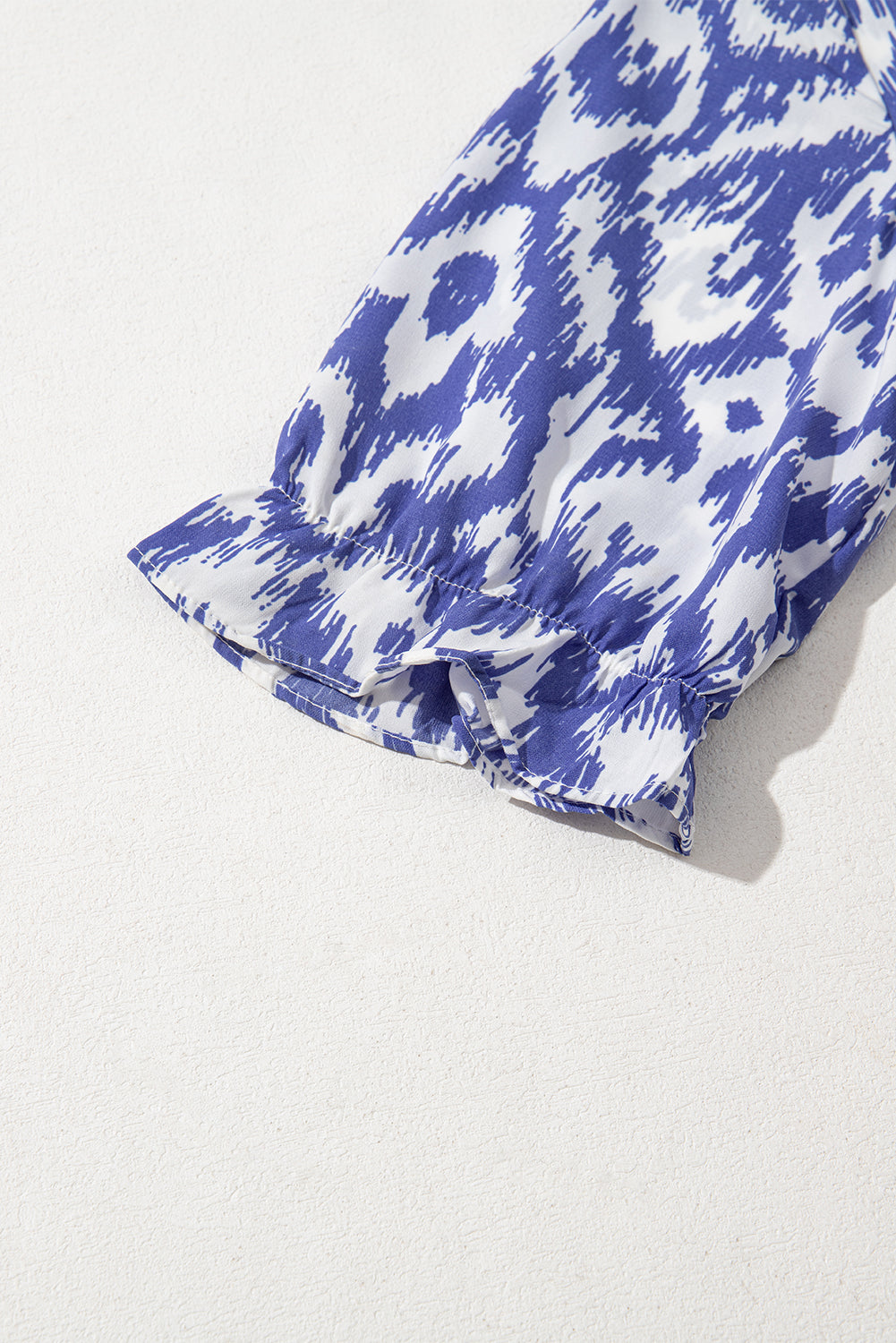 Sky Blue Geometric Print V Neck Casual Long Dress 2e05a95dfa4b02b1