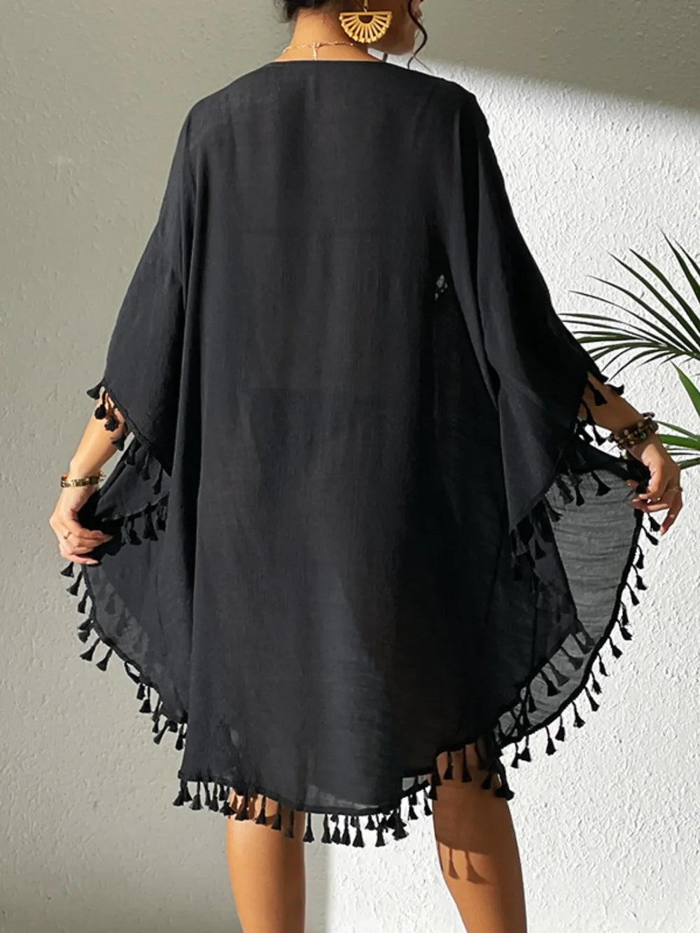 Tassel Cutout Scoop Neck Cover-Up Dress 2e065c41-1ffe-4df9-9167-b32f53ee7221-Max