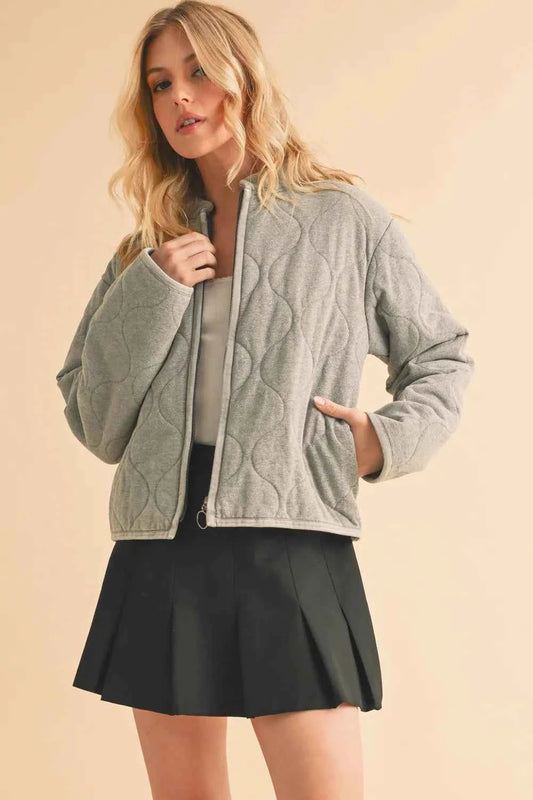 Zip Up Quilted Jacket 2e26977c-cf09-4d21-ae55-3f93b13d5aac-Max