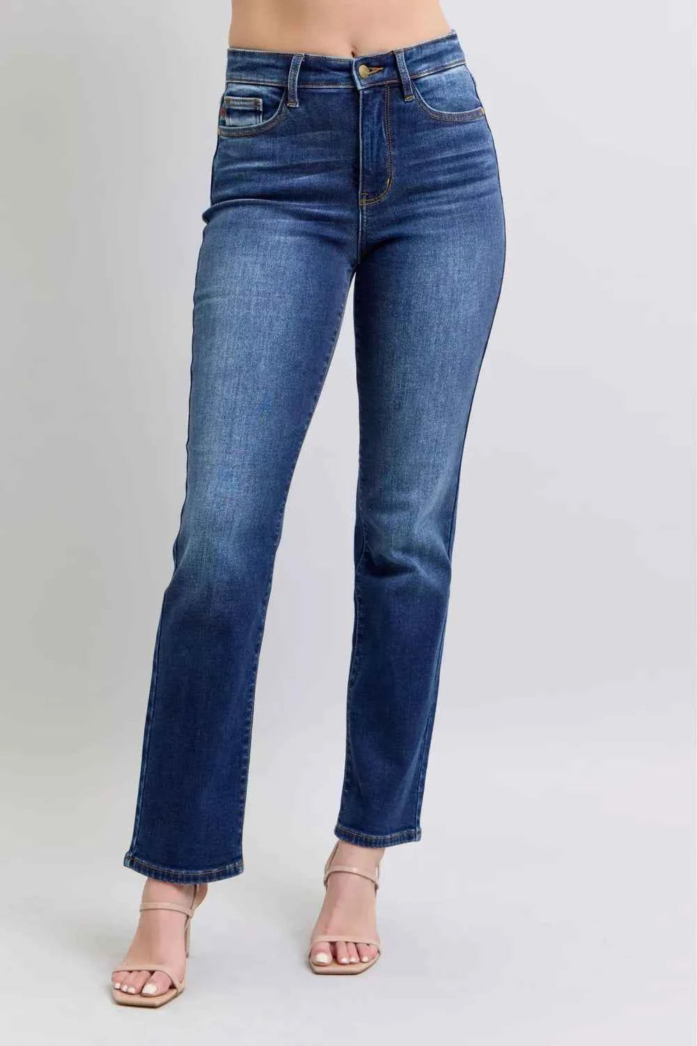 Judy Blue Full Size Washed Straight Leg Jeans with Pockets Dark 2e2a70d4-2484-476c-865e-05f081dcf8a1-Max