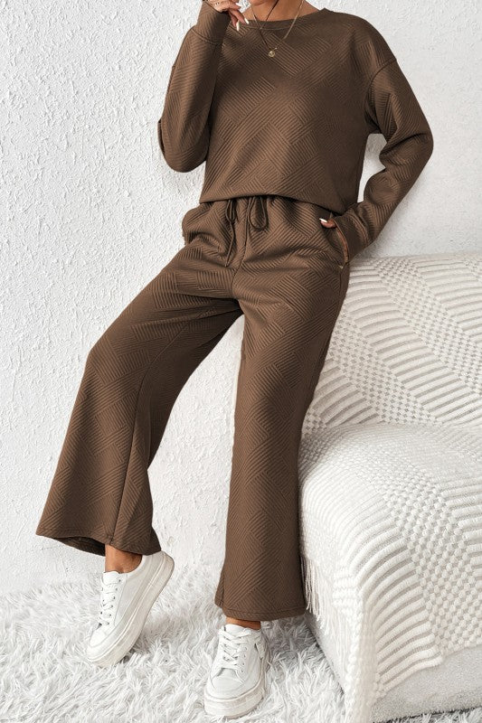Textured Top and Pants Set 2e552250-f8e3-452c-b213-d240b25a48a8