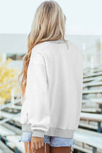 White Oversize Drop Shoulder Reversible Mock Neck Sweatshirt 2e555deaf638ca33