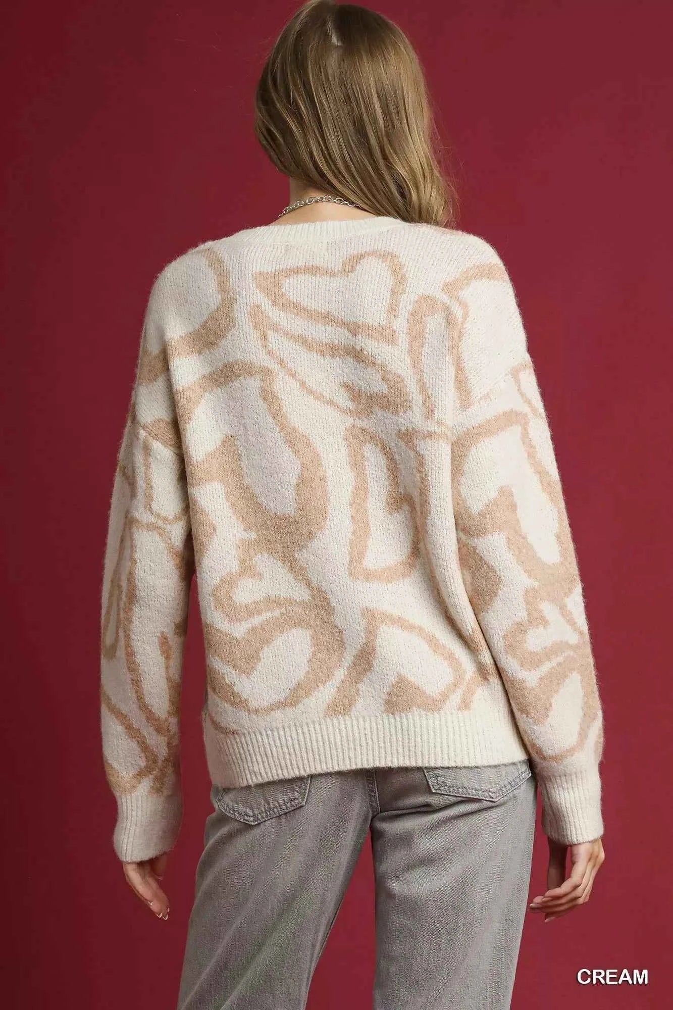 Umgee Heart Print Crew Neck Sweater 2e5f7c9a-5b5e-4358-920d-f5c55b449f9d-Max-Origin