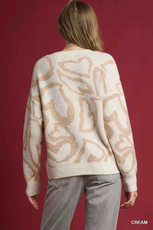 Heart Print Crew Neck Sweater 2e5f7c9a-5b5e-4358-920d-f5c55b449f9d-Max-Origin