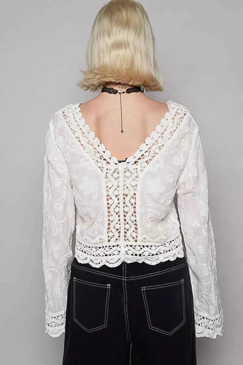 Long Sleeve Cropped Crochet Top with Floral Embroidery Detail 2e69c342-cf1d-47d3-938d-670ff4fe85d8-Max-Origin