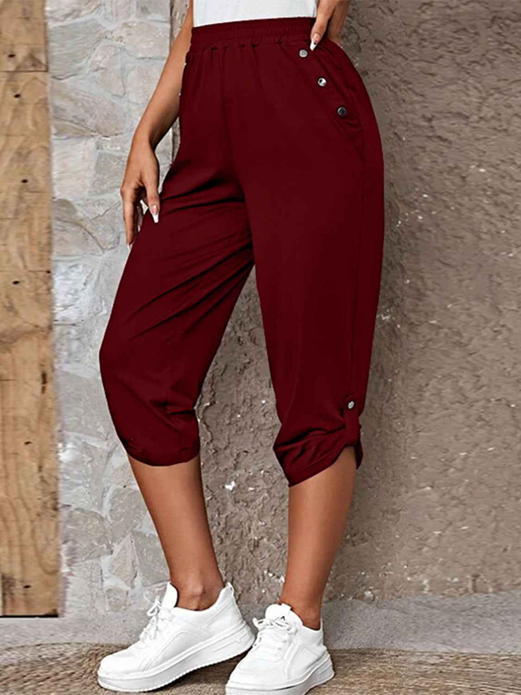 Full Size Roll-Tab Capris Pants 2e6c4276c73c41d6bc3e5bc32e106e0b-Max