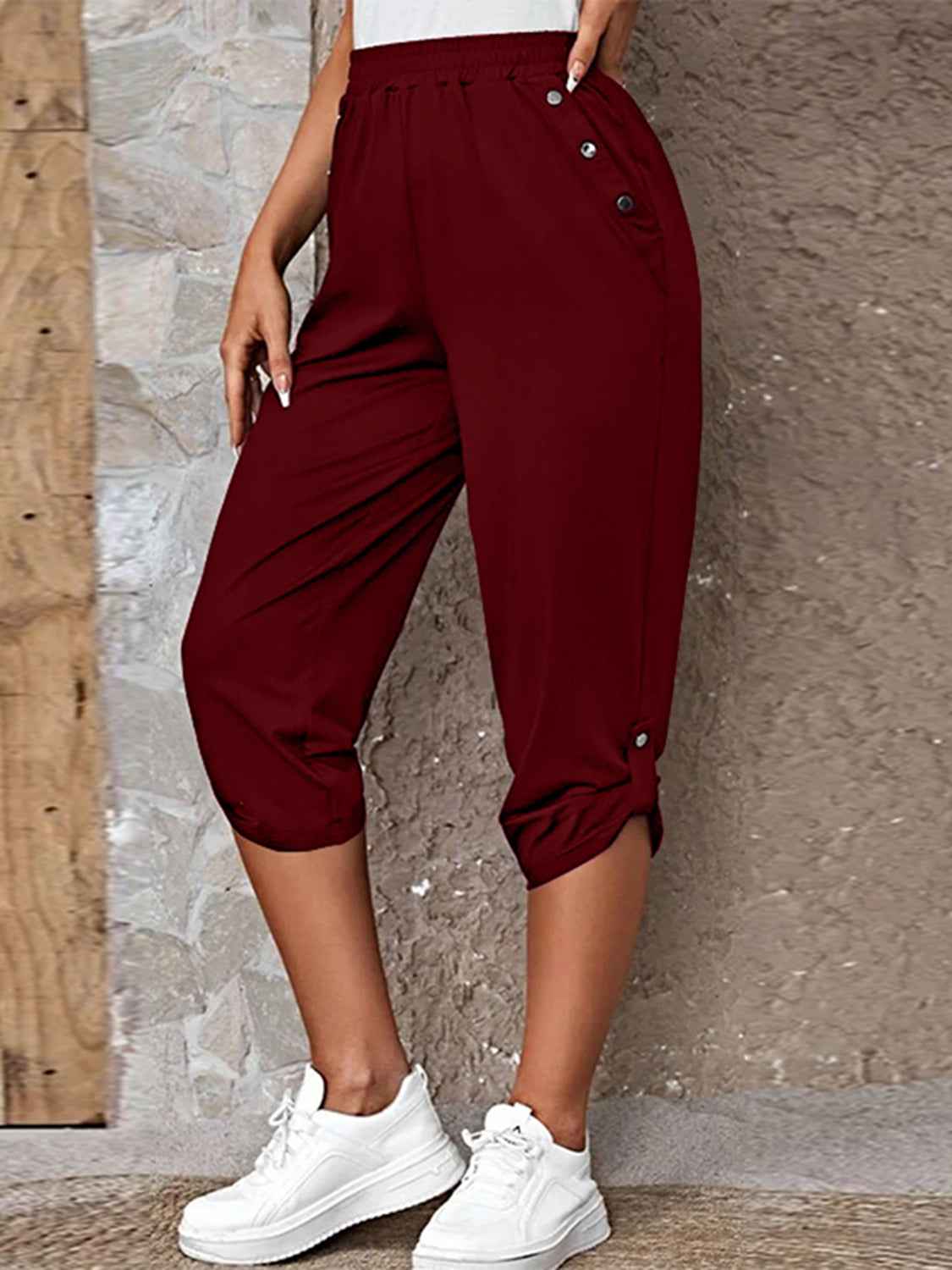 Full Size Roll-Tab Capris Pants 2e6c4276c73c41d6bc3e5bc32e106e0b-Max