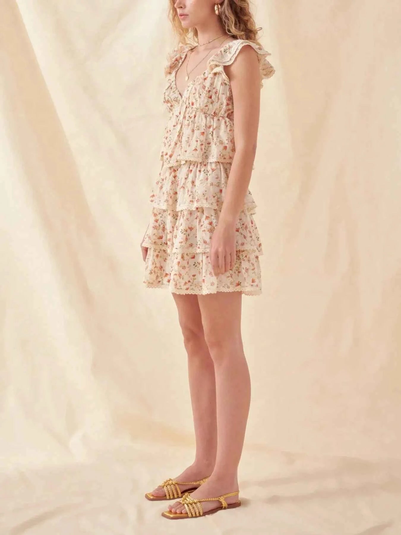 Floral Layered Ruffle Mini Skirt 2e8db38e3f674766a3b01f80b5faf85a-Max-Origin