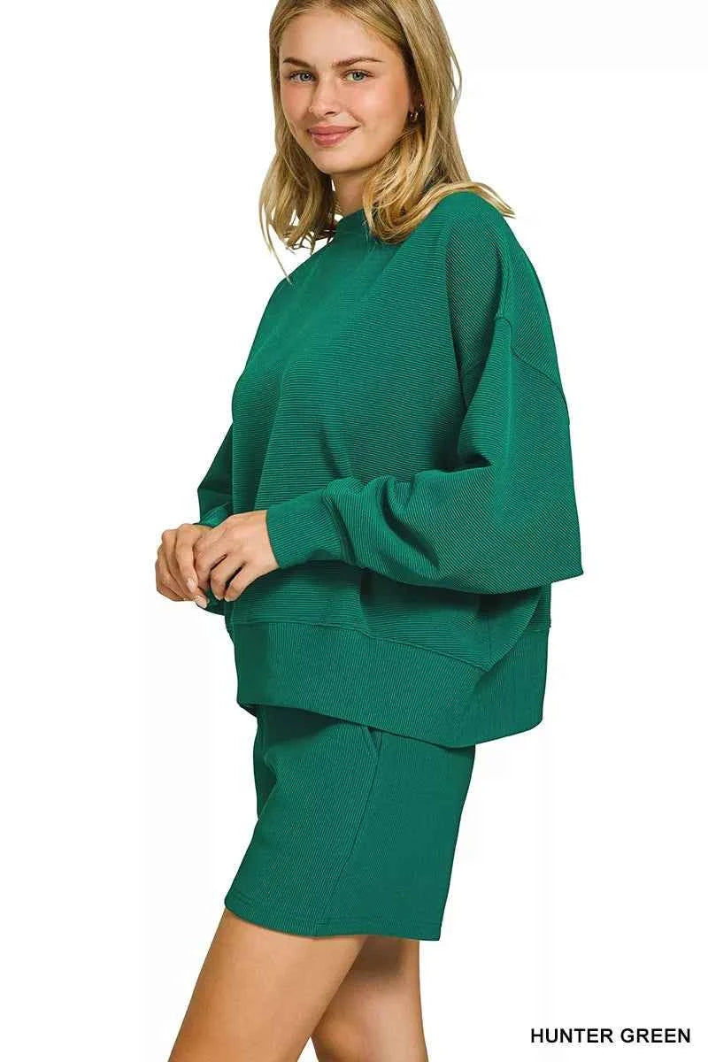 Zenana Ribbed Round Neck Pullover and Shorts Set 2e90864534b84d419385ab687c9e3e75-Max-Origin