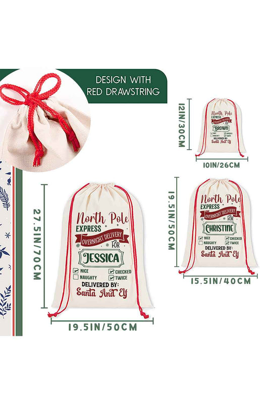 White North Pole Express Drawstring Christmas Gift Bag 2e94d47619b3e3c6