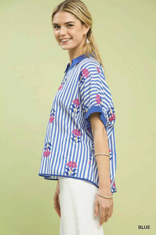 Stripe Embroidered Button-Front Boho Blouse 2e9a2b3d-cebc-4181-bfe4-3affb3d48d11-Max-Origin