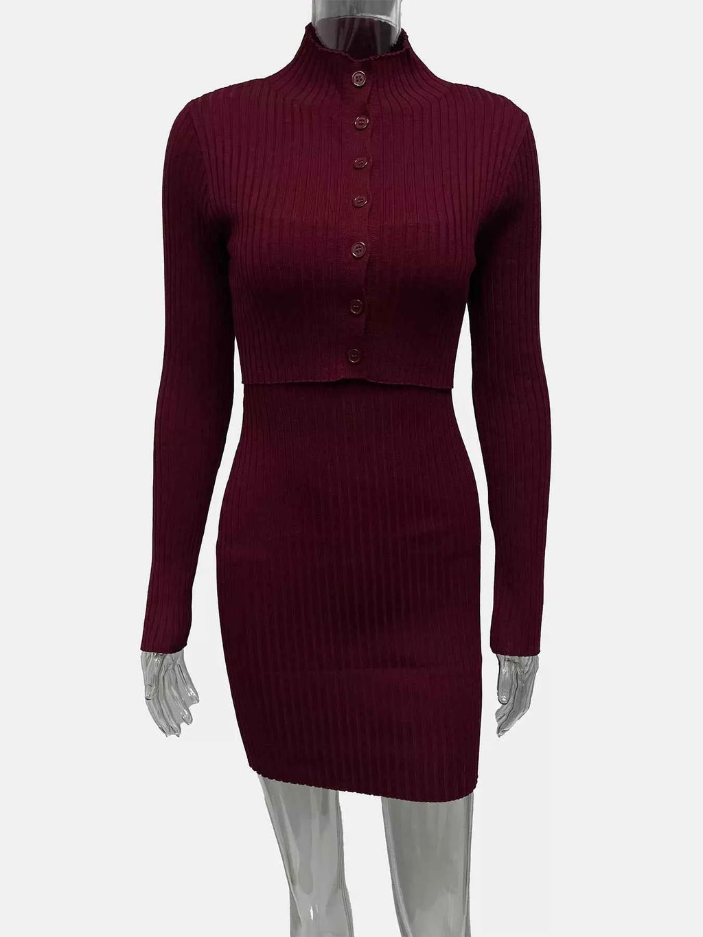Ribbed Knit Button-Up Cardigan and Dress Sweater Set 2e9bd531e0a549869a61fea9281ca3db-Max-Origin