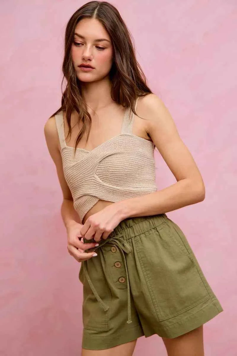 SO ME Paper Bag Patch Pocket Drawstring Twill Shorts 2ea98ec767e84623b56fa7a44f6df56c-Max-Origin