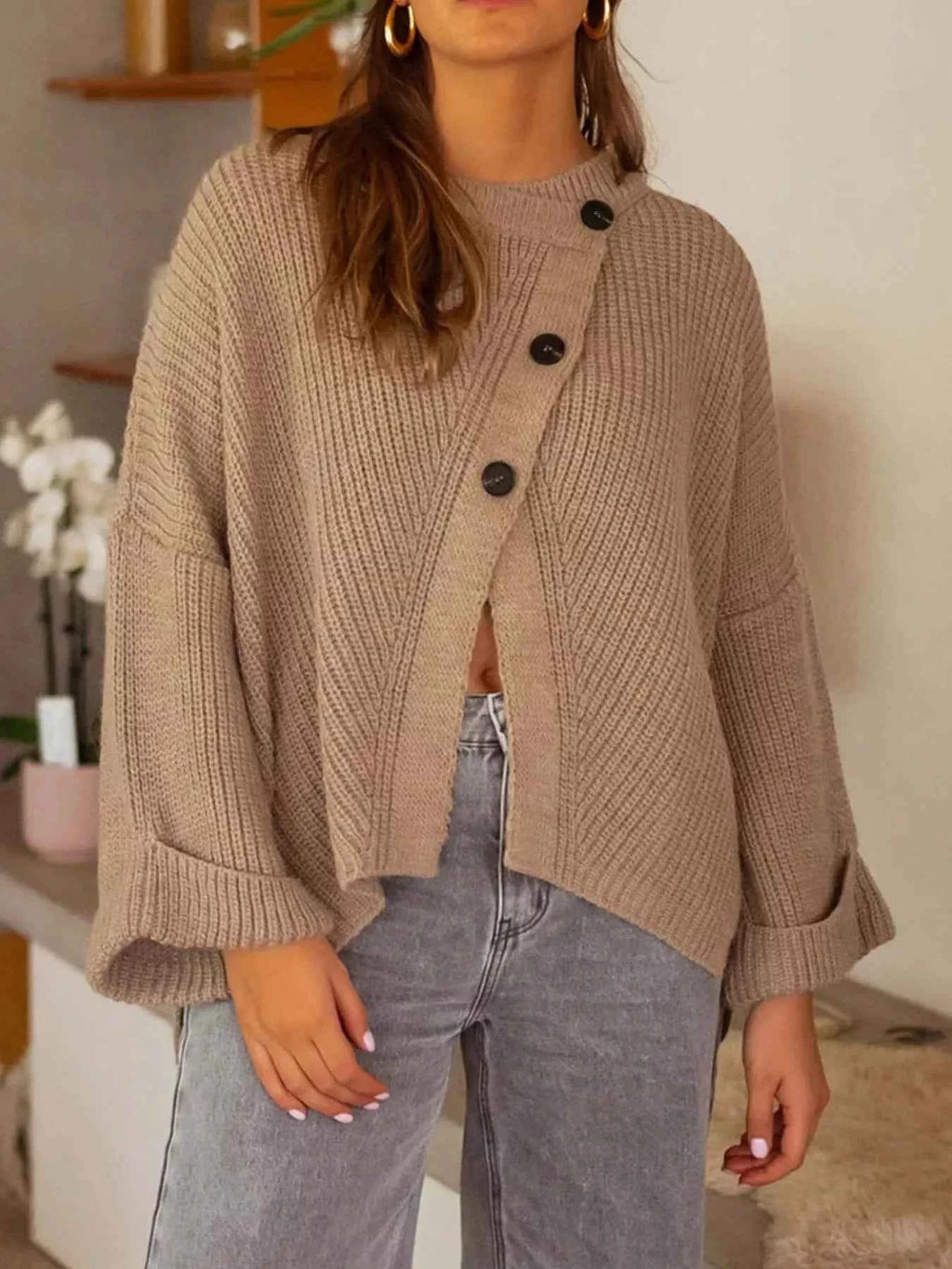 Asymmetrical Button Detail Sweater 2eaf3ffb-2a06-4efa-9e0b-4e0c35faeee9-Max-Origin