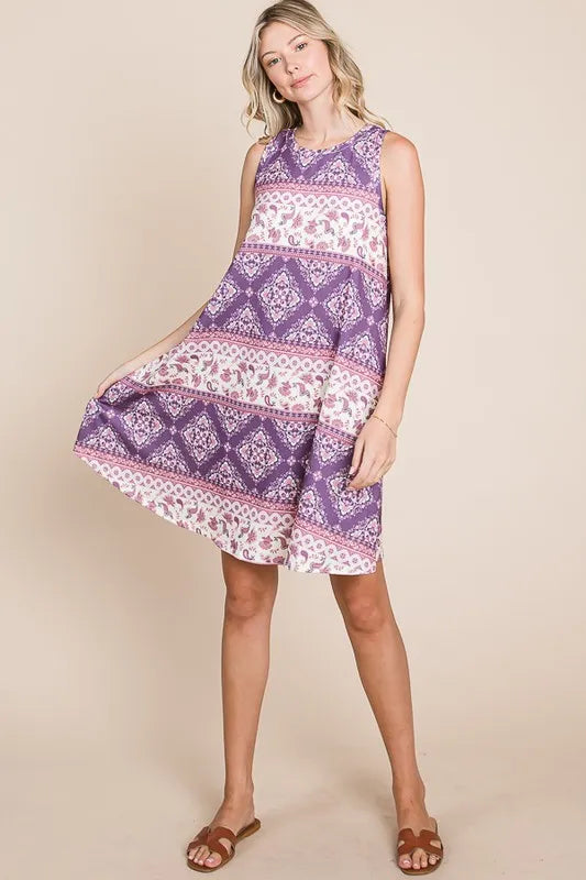 BOMBOM Bohemian Print Sleeveless Dress 2eb5fb7883f94771bbee8c31e67ea4b3-Max-Origin